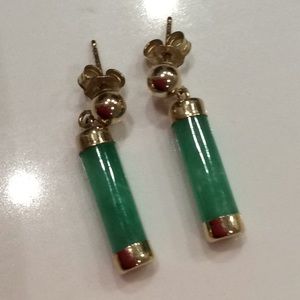Green Jade Stud Earrings
